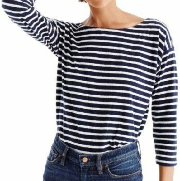 J. Crew Tops - J. CREW Boatneck Stripe Shirt | sz Medium | blue